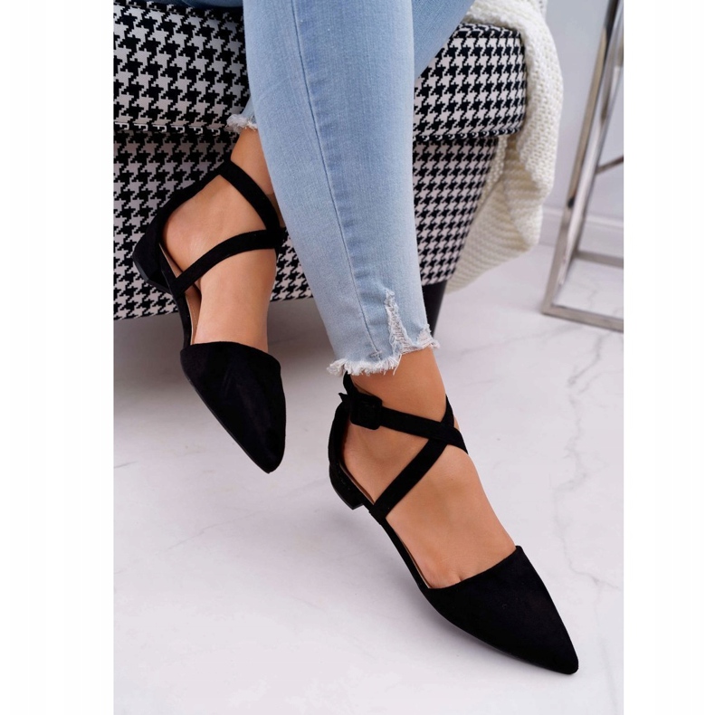 PS1 Ballerines en suède pour femmes Spitz Black Vontare noir 1