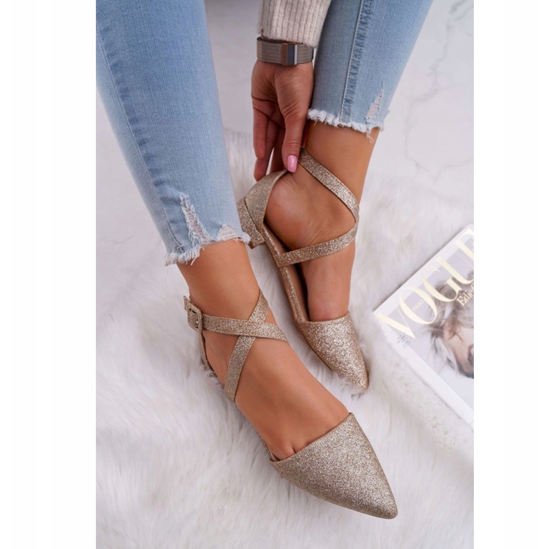 PS1 Ballerines pailletées pour femmes Spitz Gold Vontare d'or 2