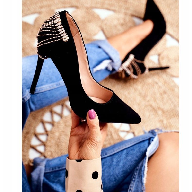 Escarpins Noirs Femme En Daim Party Pacardo le noir 1