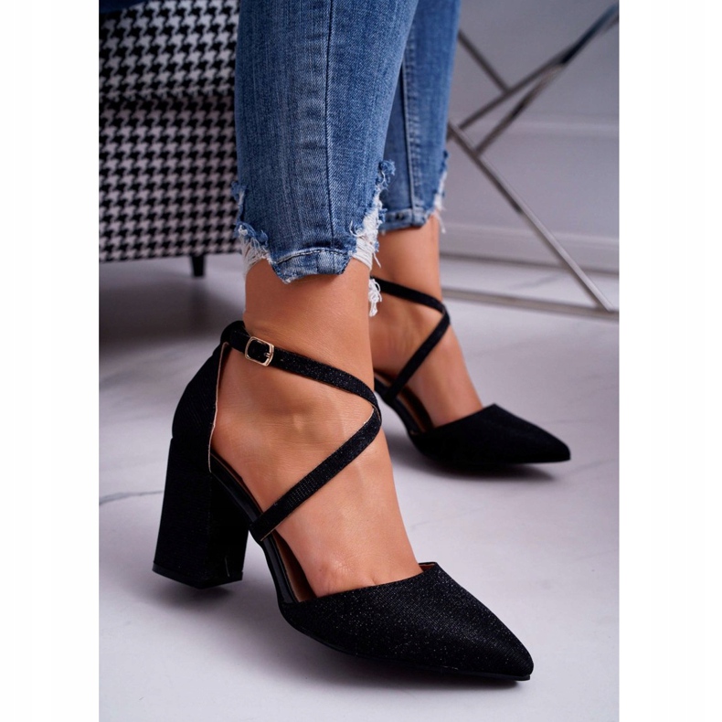 SEA Escarpins à Talons Pour Femmes Glitter Noir Perset le noir multicolore 2