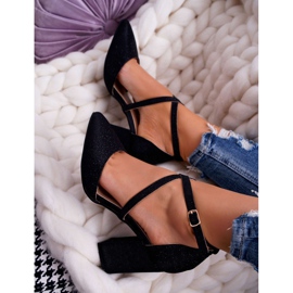 SEA Escarpins à Talons Pour Femmes Glitter Noir Perset le noir multicolore 1