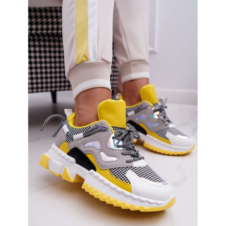 SEA Chaussures de sport pour femmes Inserts colorés de couleur jaune multicolore 1