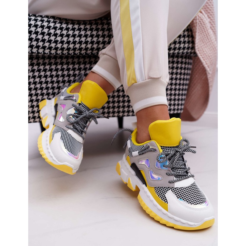 SEA Chaussures de sport pour femmes Inserts colorés de couleur jaune multicolore 2