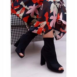 PS1 Bottes Femme À Talons Hauts Lycra À Bout Ouvert Noir First le noir 3
