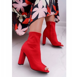 PS1 Bottines Femme Lycra Open Toes Red First rouge 4