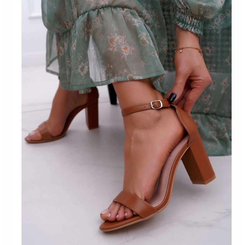 PS1 Sandales Classiques Pour Femmes Sur Talon Camel Fidji brun 2