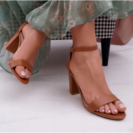 PS1 Sandales Classiques Pour Femmes Sur Talon Camel Fidji brun 3