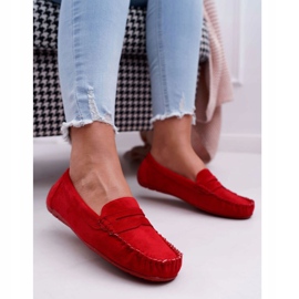 PS1 Mocassins Boléro Femme En Daim Rouge 1