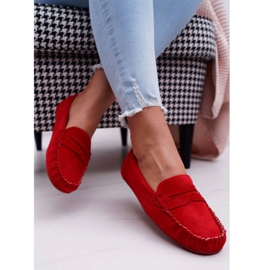 PS1 Mocassins Boléro Femme En Daim Rouge 2
