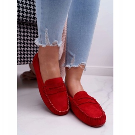 PS1 Mocassins Boléro Femme En Daim Rouge 4