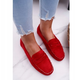 PS1 Mocassins Boléro Femme En Daim Rouge 3