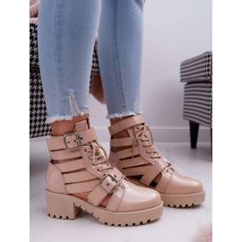 SEA Bottes Talon Plat Femme Printemps Vernis Beige Unique 2 SEA Bottes Talon Plat Femme Printemps Vernis Beige Unique 2