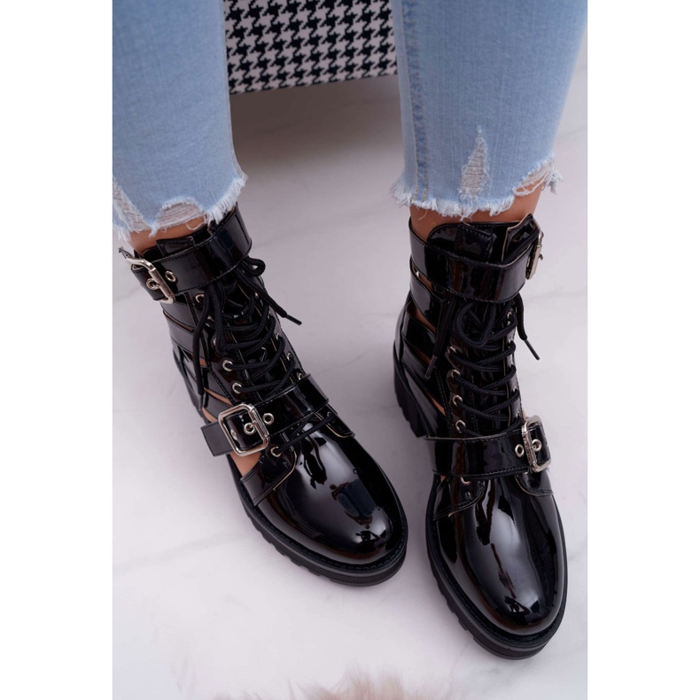 SEA Bottes Talon Plat Femme Printemps Laqué Noir Unique le noir 2 SEA Bottes Talon Plat Femme Printemps Laqué Noir Unique le noir 2