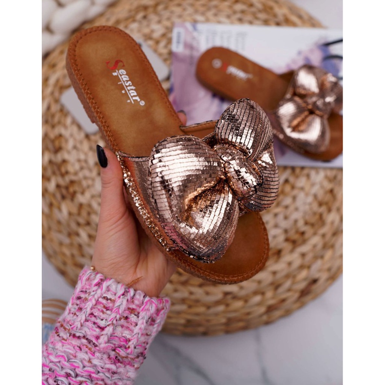 SEA Chaussons Femme Grand Noeud Champagne Big Love multicolore 1