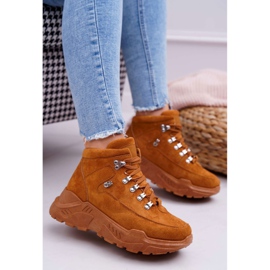 BUGO Chaussures montantes de sport pour femmes Camel Unreal brun 1