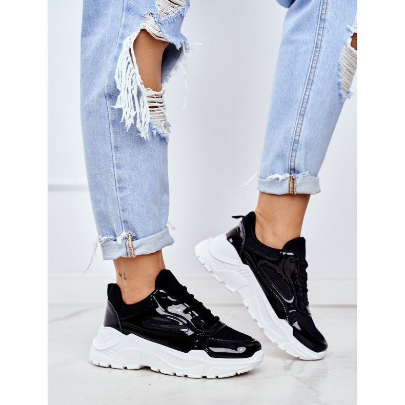 BUGO Chaussures Sport Femme Laquées Noir Wenson le noir 1