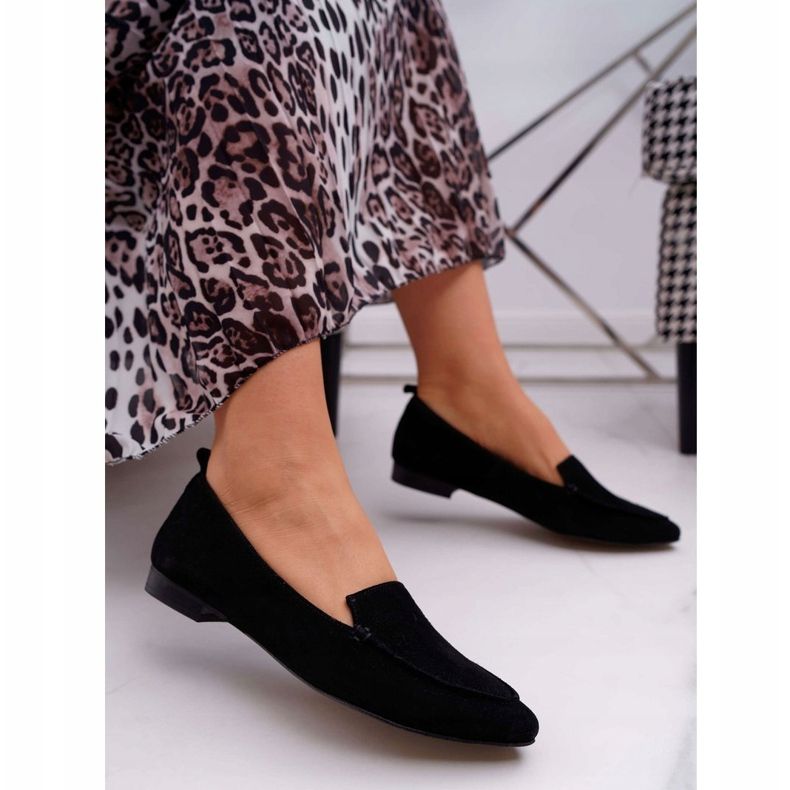 Nicole Mocassins Femme Mocassins Cuir Daim Noir Homny 1