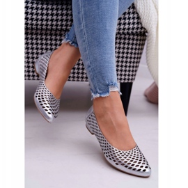 Exquisite Ballerines Femme Argent Cuir Exquis 1107/1 gris 2