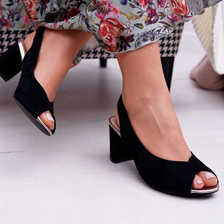 EVE Sandales À Talons Pour Femmes En Daim Noir Pollem le noir 2