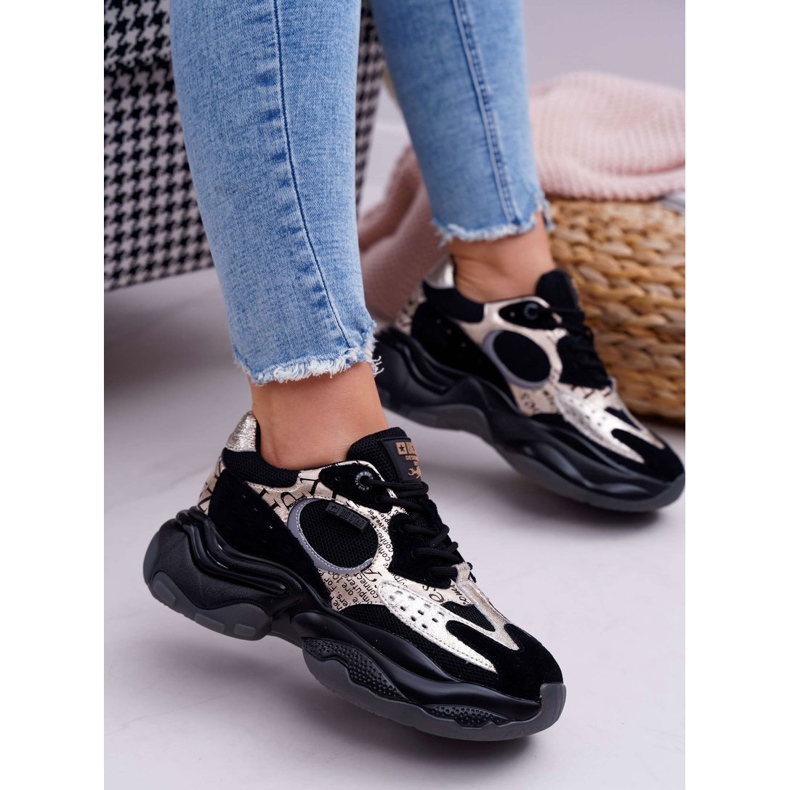 Chaussures de sport pour femmes Big Star de Daniel Lopez noir et or FF274A524 jaune 1