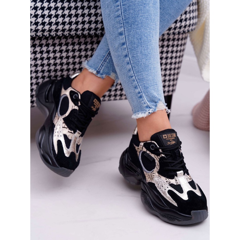 Chaussures de sport pour femmes Big Star de Daniel Lopez noir et or FF274A524 jaune 2