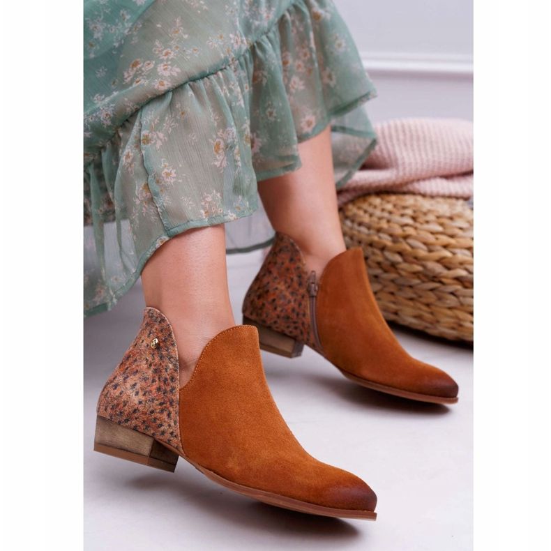 Bottines Plates Femme Maciejka Spring Cuir Rouge 04091-49 brun 1