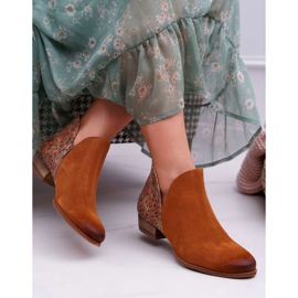 Bottines Plates Femme Maciejka Spring Cuir Rouge 04091-49 brun 2