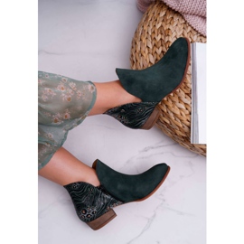 Bottines Plates Femme Maciejka Spring Cuir Vert 04091-19 4