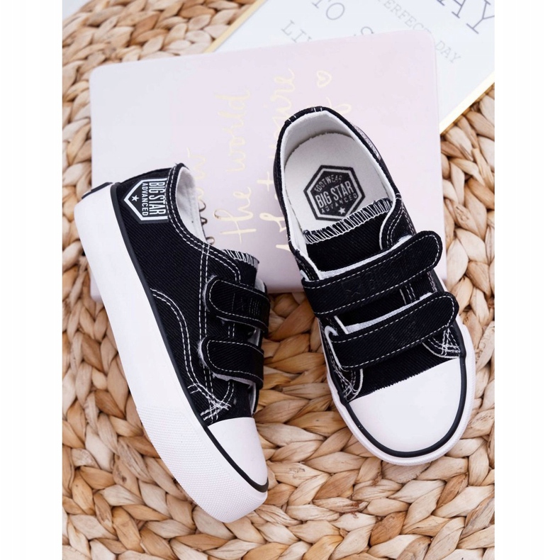 Chaussures Enfant Baskets Big Star Avec Velcro Noir FF374062 le noir 1
