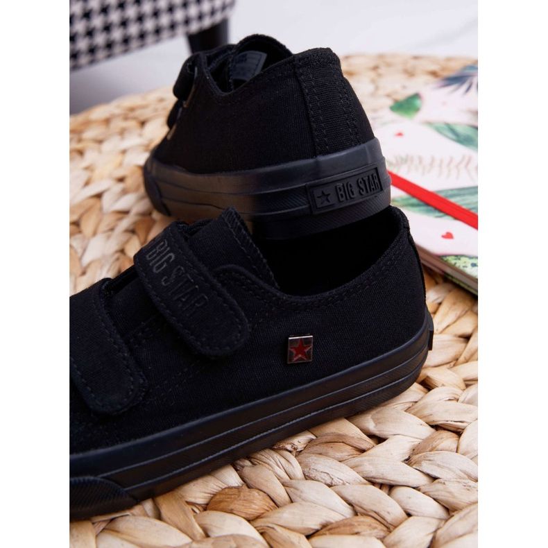 Chaussures Enfant Baskets Big Star Avec Velcro Noir FF374095 1