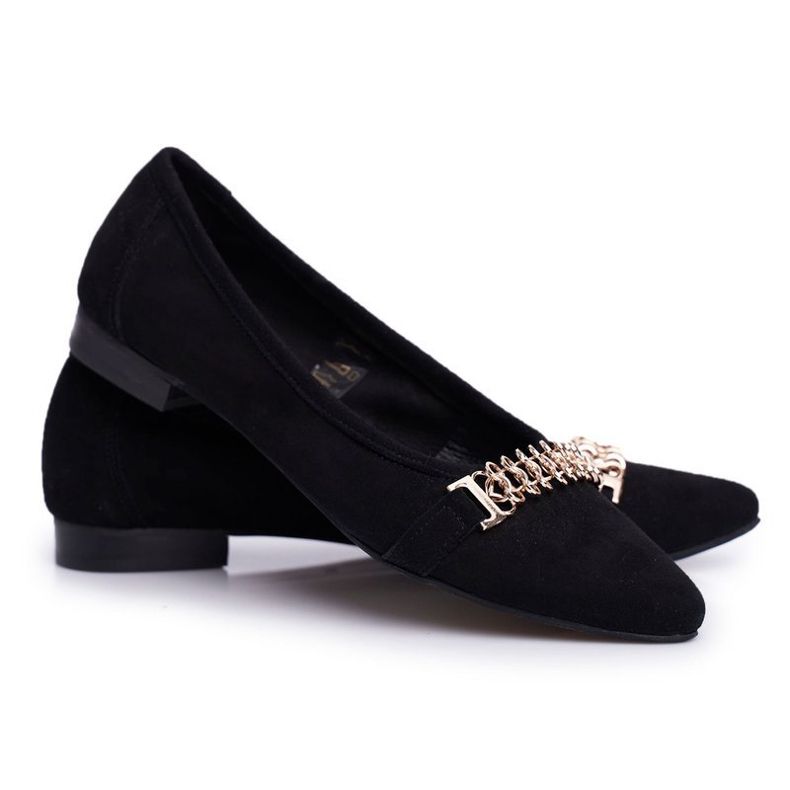 Ballerines Femme Cuir Daim Noir Nicole 2466 Beferr le noir 1