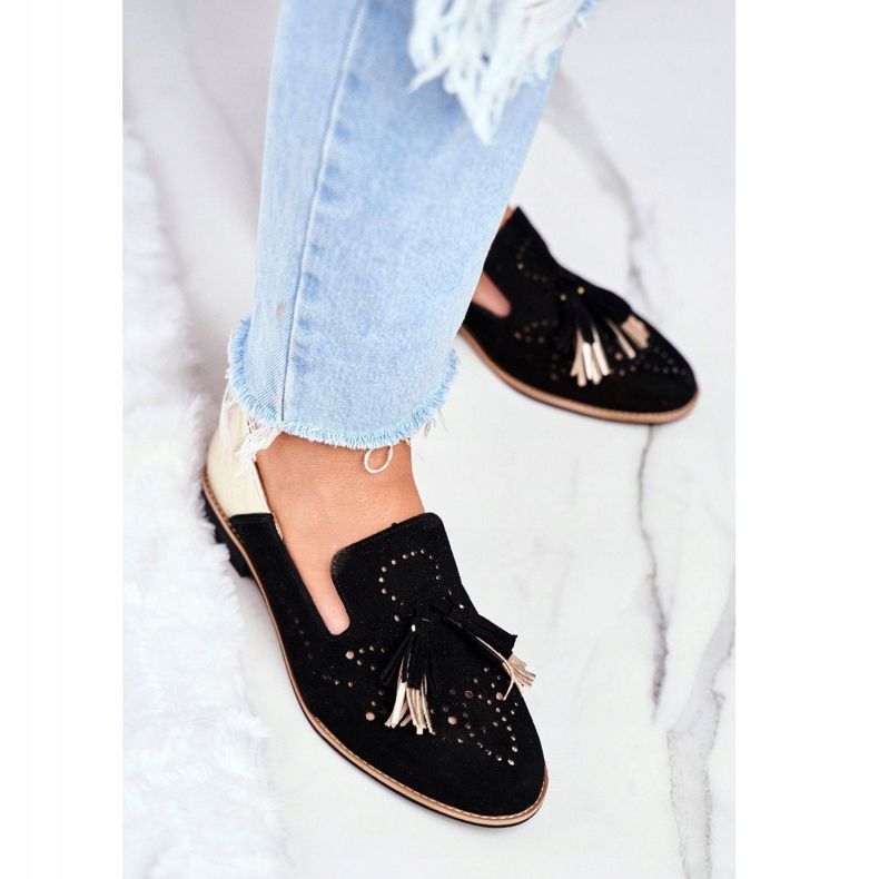 Mocassins Femme Brogues Maciejka En Cuir Noir 04484-01 / 00-5 1