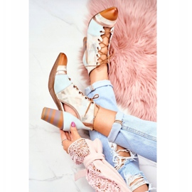 Bottes à Talons Femme Cuir Maciejka Printemps 03938-04 beige multicolore vert 6