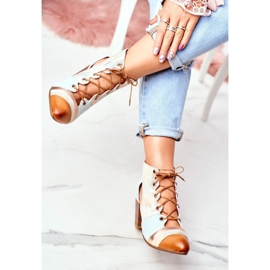 Bottes à Talons Femme Cuir Maciejka Printemps 03938-04 beige multicolore vert 4