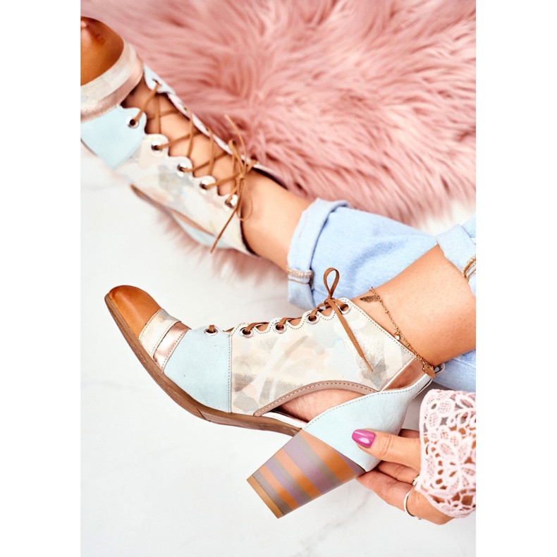 Bottes à Talons Femme Cuir Maciejka Printemps 03938-04 beige multicolore vert 1