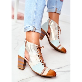 Bottes à Talons Femme Cuir Maciejka Printemps 03938-04 beige multicolore vert 5