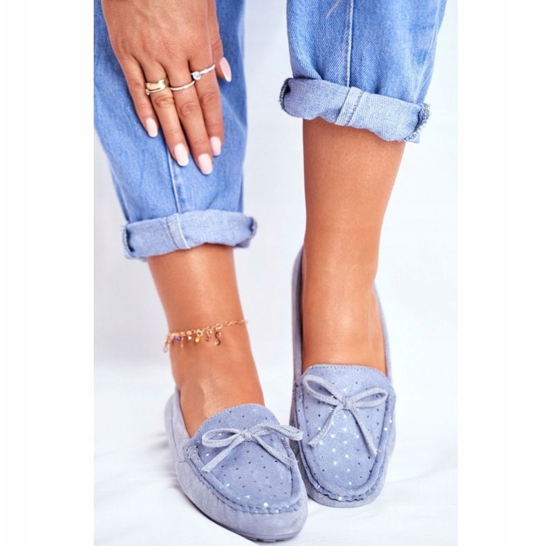 Mocassins Femme Daim S.Barski A199 Bleu Wannabe 2