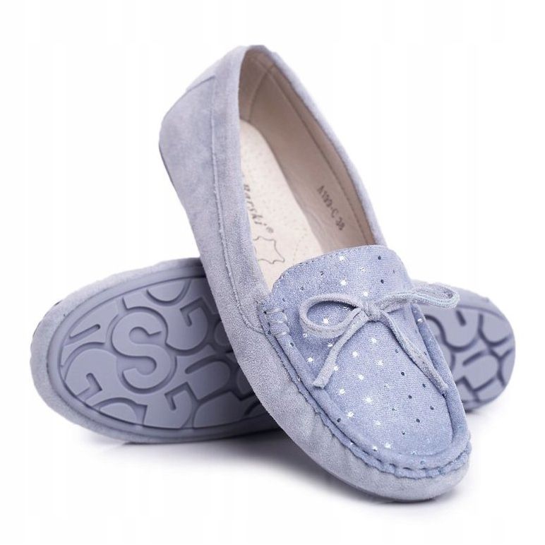 Mocassins Femme Daim S.Barski A199 Bleu Wannabe 1