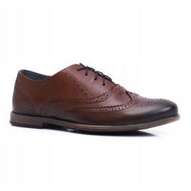 Chaussures Brogues Hommes Casual Nikopol Cuir Marron 1733 brun 1
