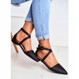 PS1 Ballerines pailletées pour femmes Spitz Black Vontare noir 2