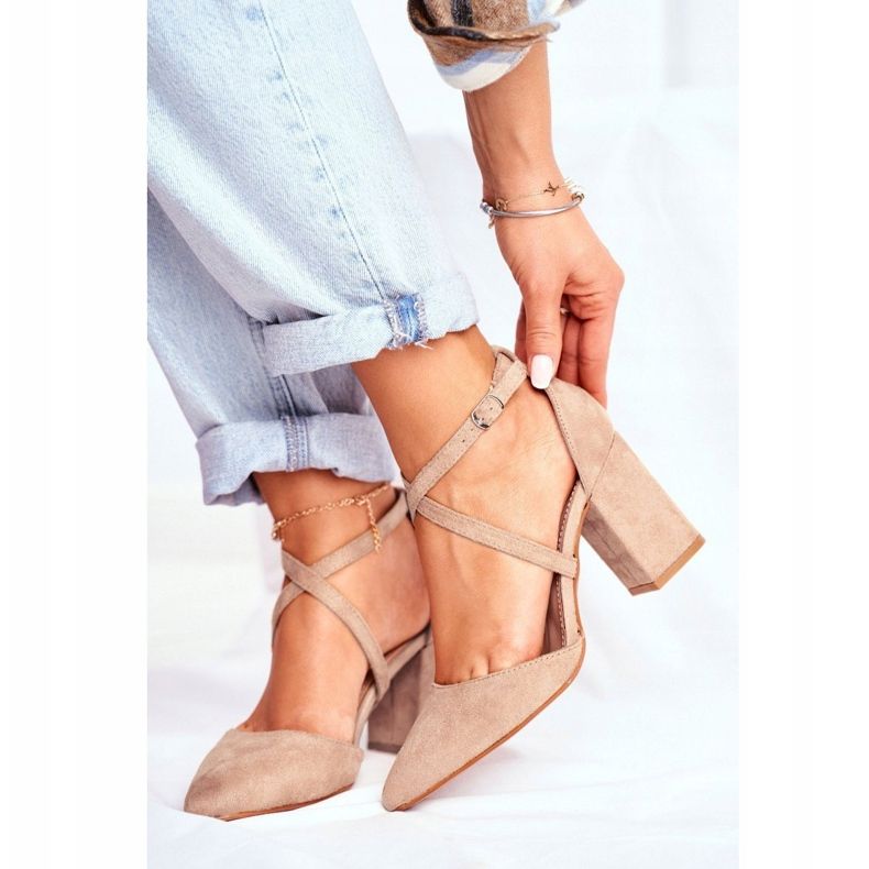 PS1 Escarpins à Talons Pour Femmes En Spitz Beige Traffic 1