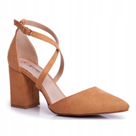 PS1 Escarpins pour femmes sur un talon à Spitz Camel Traffic brun 5