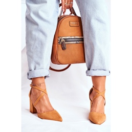 PS1 Escarpins pour femmes sur un talon à Spitz Camel Traffic brun 3