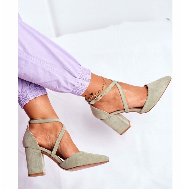 PS1 Escarpins à talons pour femmes avec Spitz Green Traffic multicolore vert 1