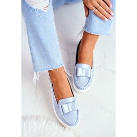 S.Barski Mocassins Femme en Cuir Bleu Lovren 1