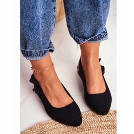 Ballerines en daim pour femmes Sergio Leone BL615 Noir Lilon le noir 3