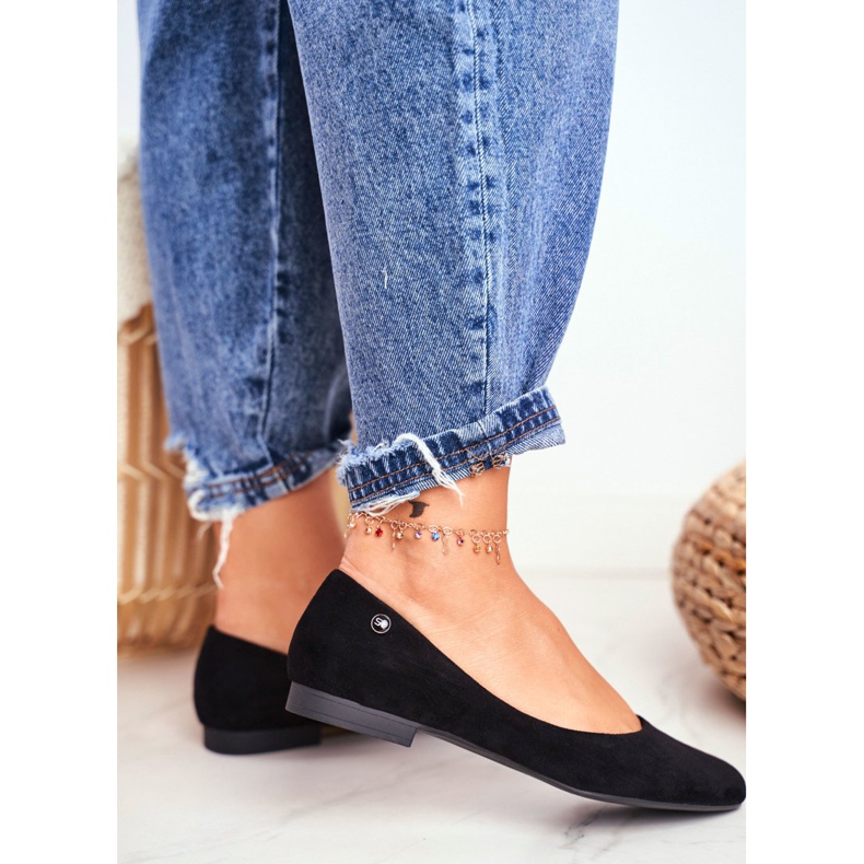 Ballerines en daim pour femmes Sergio Leone BL611 Noir Nemsis le noir 2