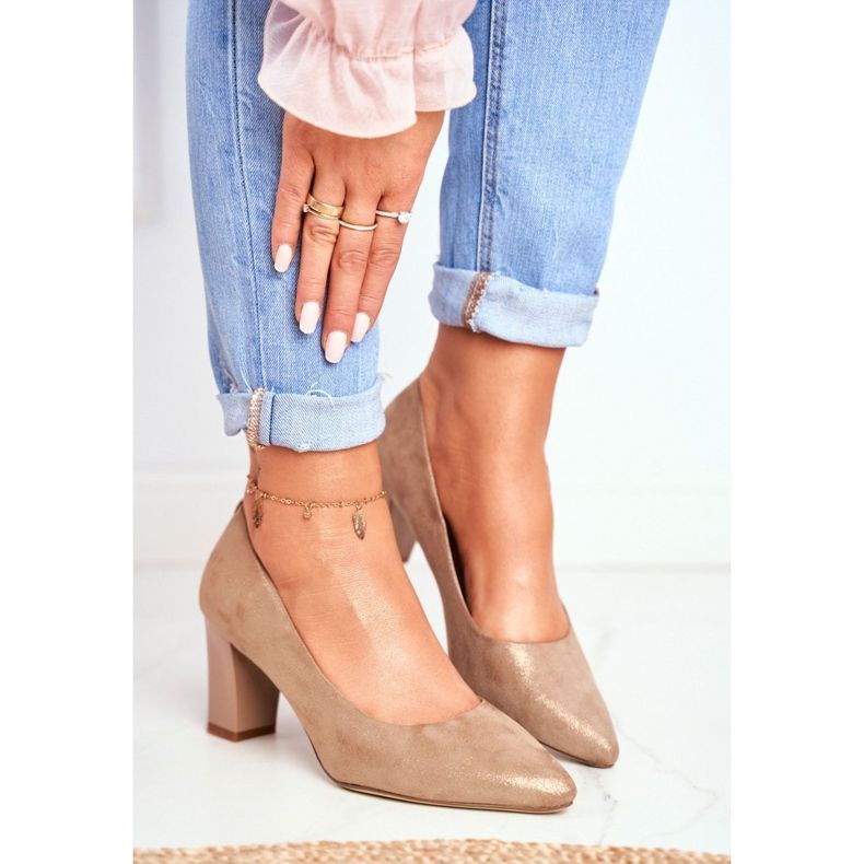 Escarpins pour femmes Sergio Leone PB403 Shimmering Beige Herline 1