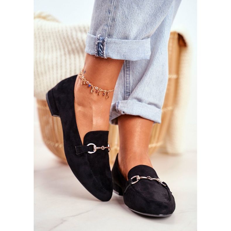 Mocassins Femme Daim Sergio Leone MK733 Noir Febbi 2