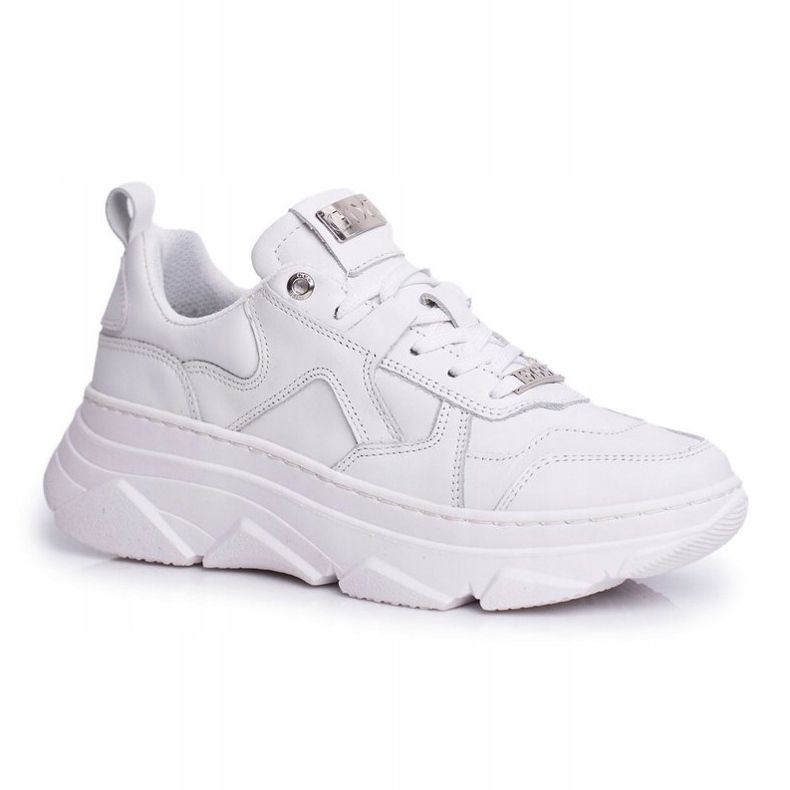 Chaussures de sport en cuir pour femmes GOE Blanc FF2N3018 1